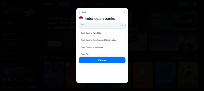 How to withdraw money safely on 1win Indonesia?