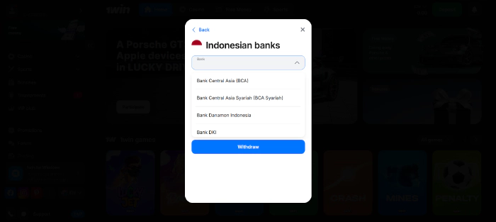 How to withdraw money safely on 1win Indonesia?